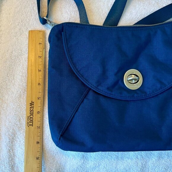 Baggallini Rio Crossbody Travel Bag, Blue Silver Detail - Picture 9 of 16